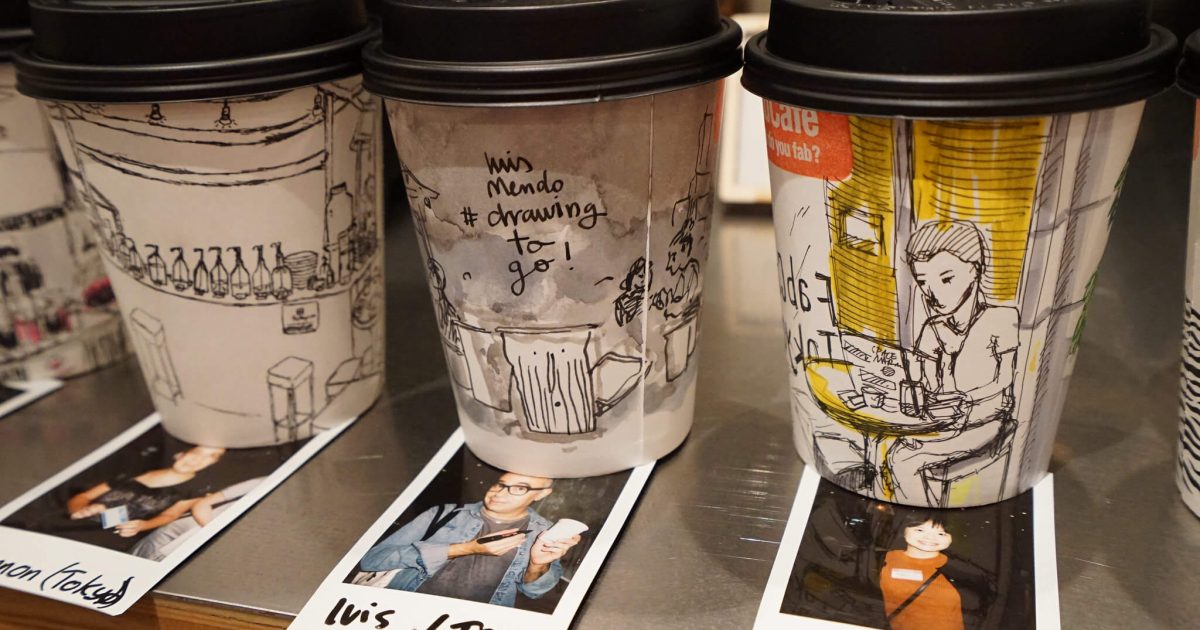 イベントレポート Drawing To Go テイクアウト用カップにスケッチ Fabcafe Global