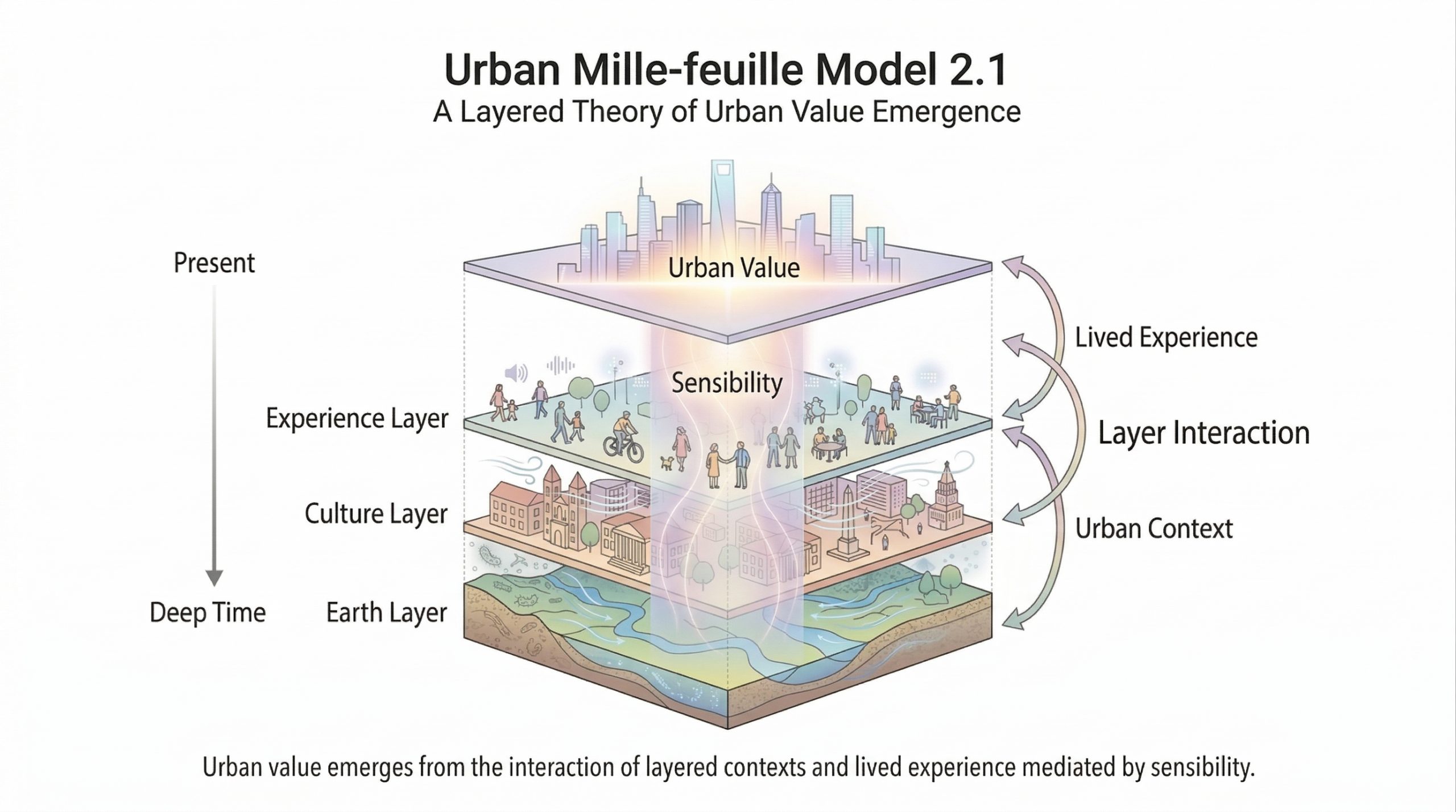 都市ミルフィーユモデル（Urban Mille-feuille Model）― Sensibility Urbanism / 感性都市論が提唱する都市価値の多層構造モデル